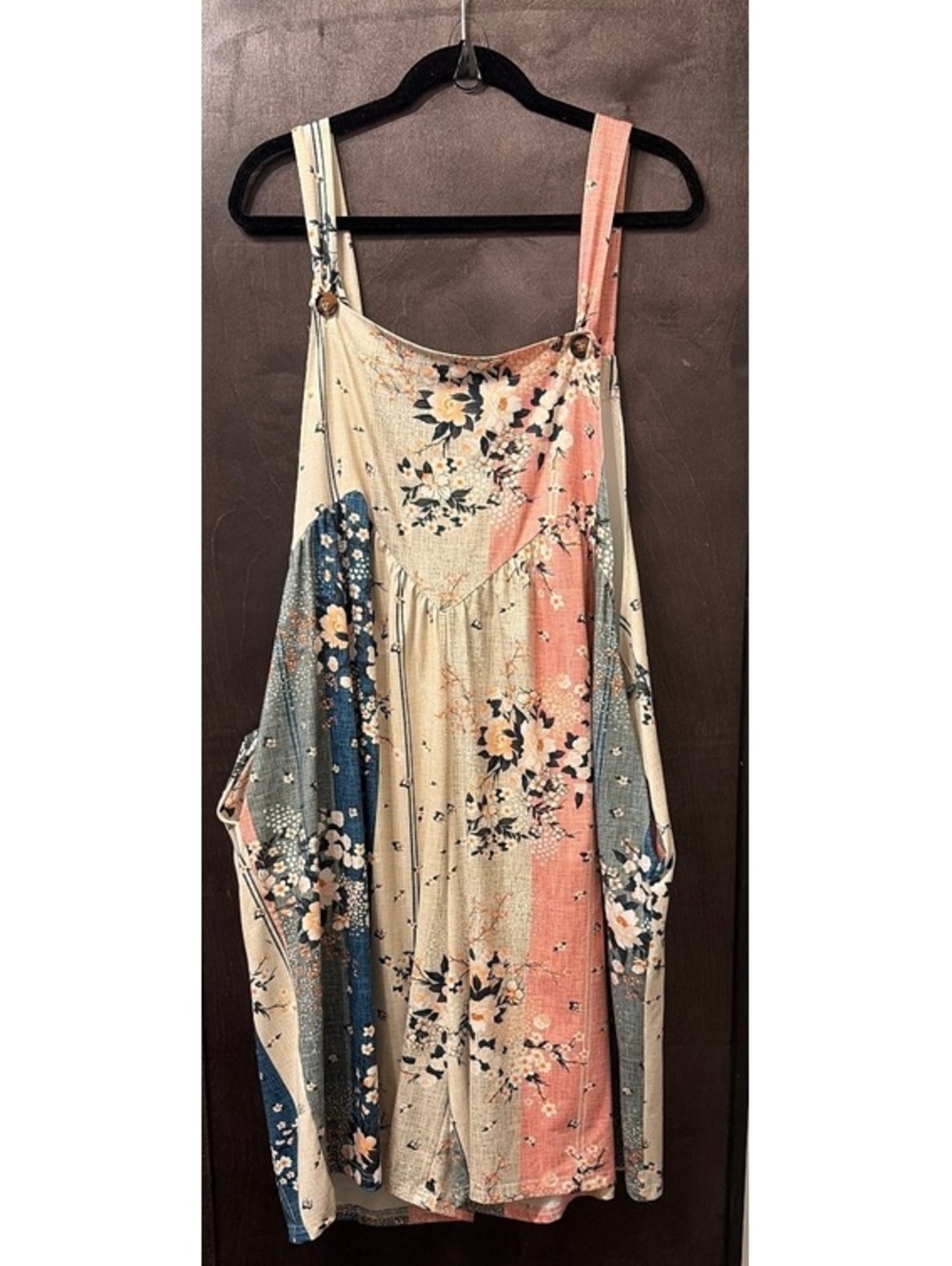 Women's Floral Print Romper 4XL Polyester Sleeveless